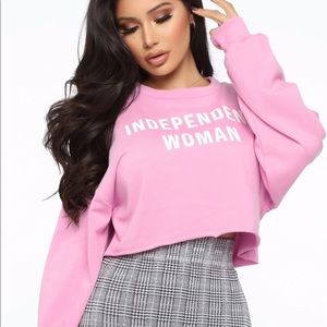 Independent woman crop sweater